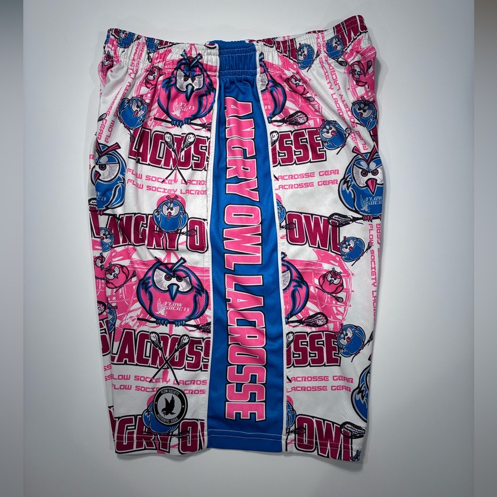 Boys-Angry Owl Lacrosse Shorts- Flow Society sz.Y XL